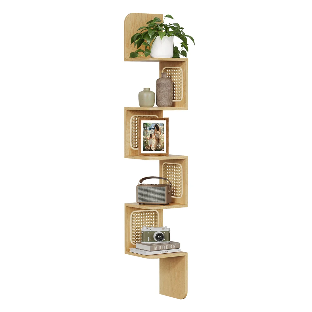 5-Tier Wall-Mounted Corner Shelf