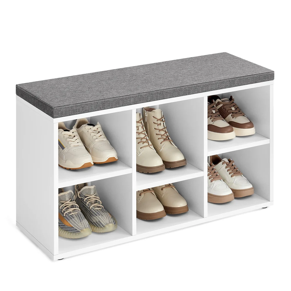 6 Compartments Shoe Bench