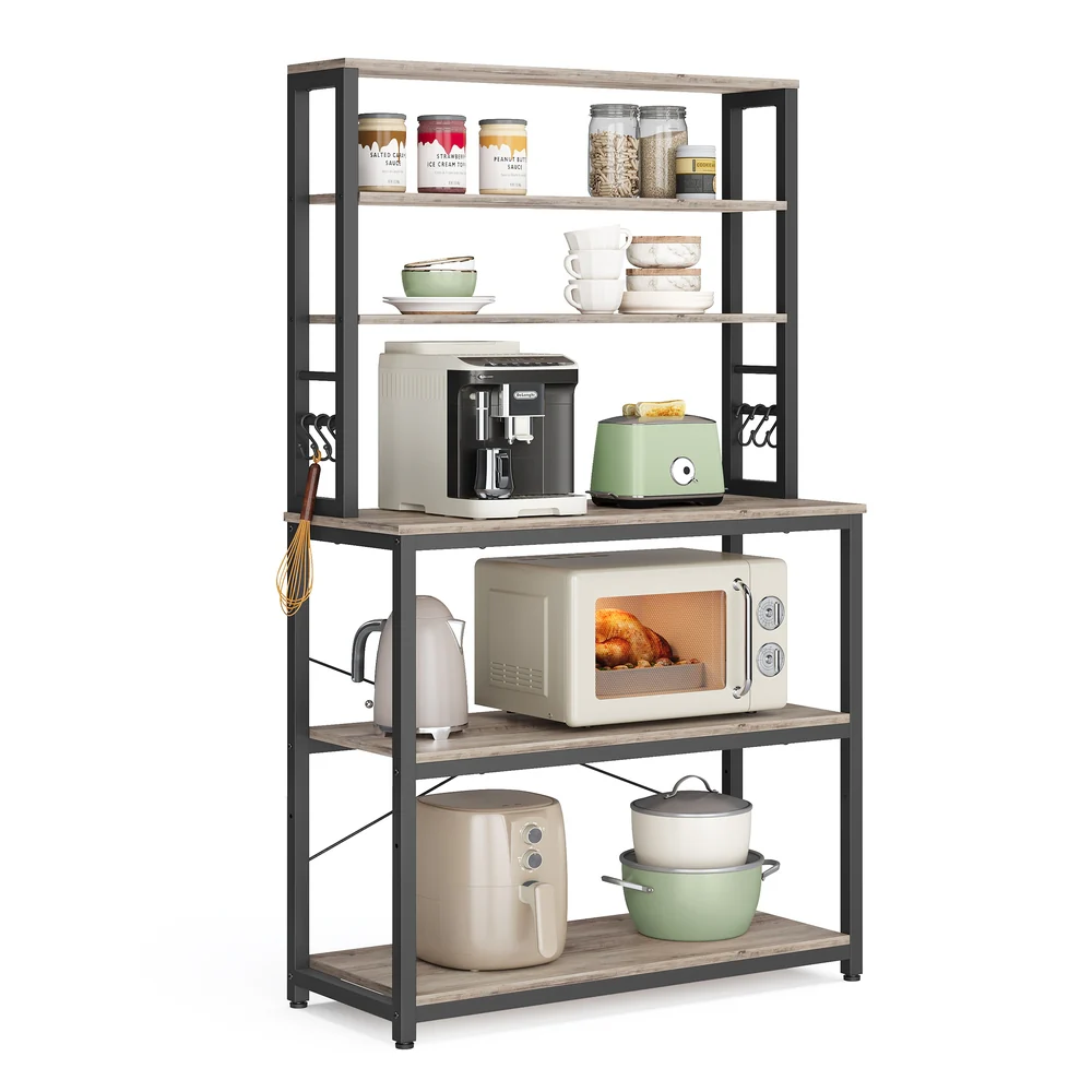 Coffee Bar with 6-Tier Shelves - Image 2