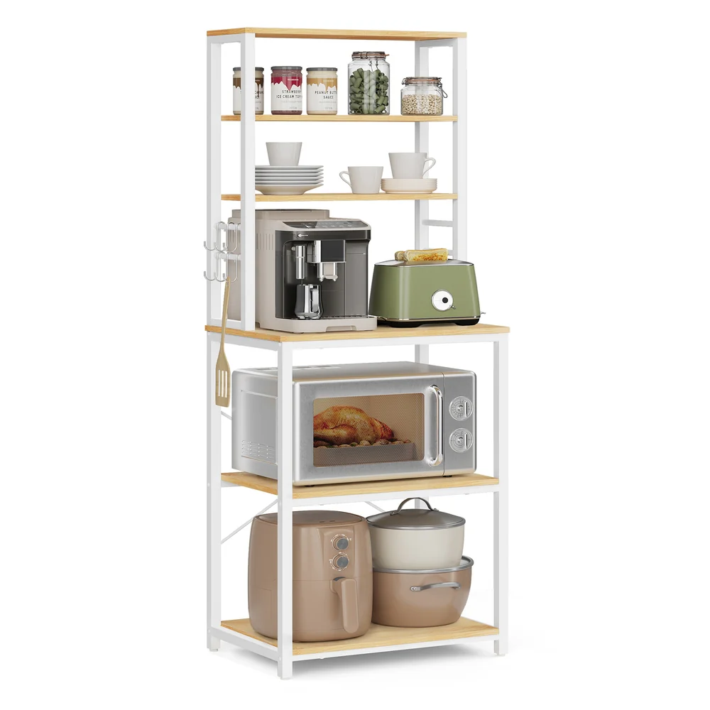 Coffee Bar with 6-Tier Shelves - Image 2