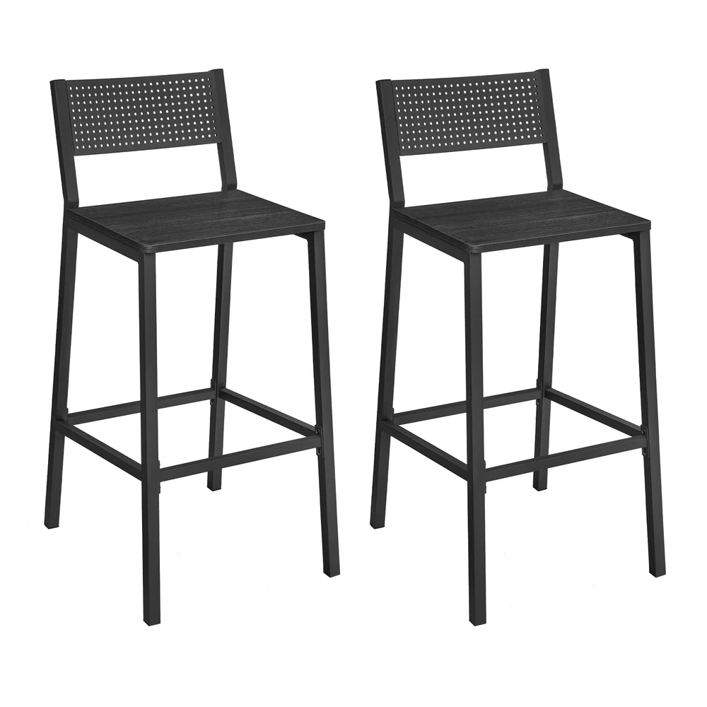 Bar Stools Set, 28.5" Seat Height, Rustic Brown - Image 2