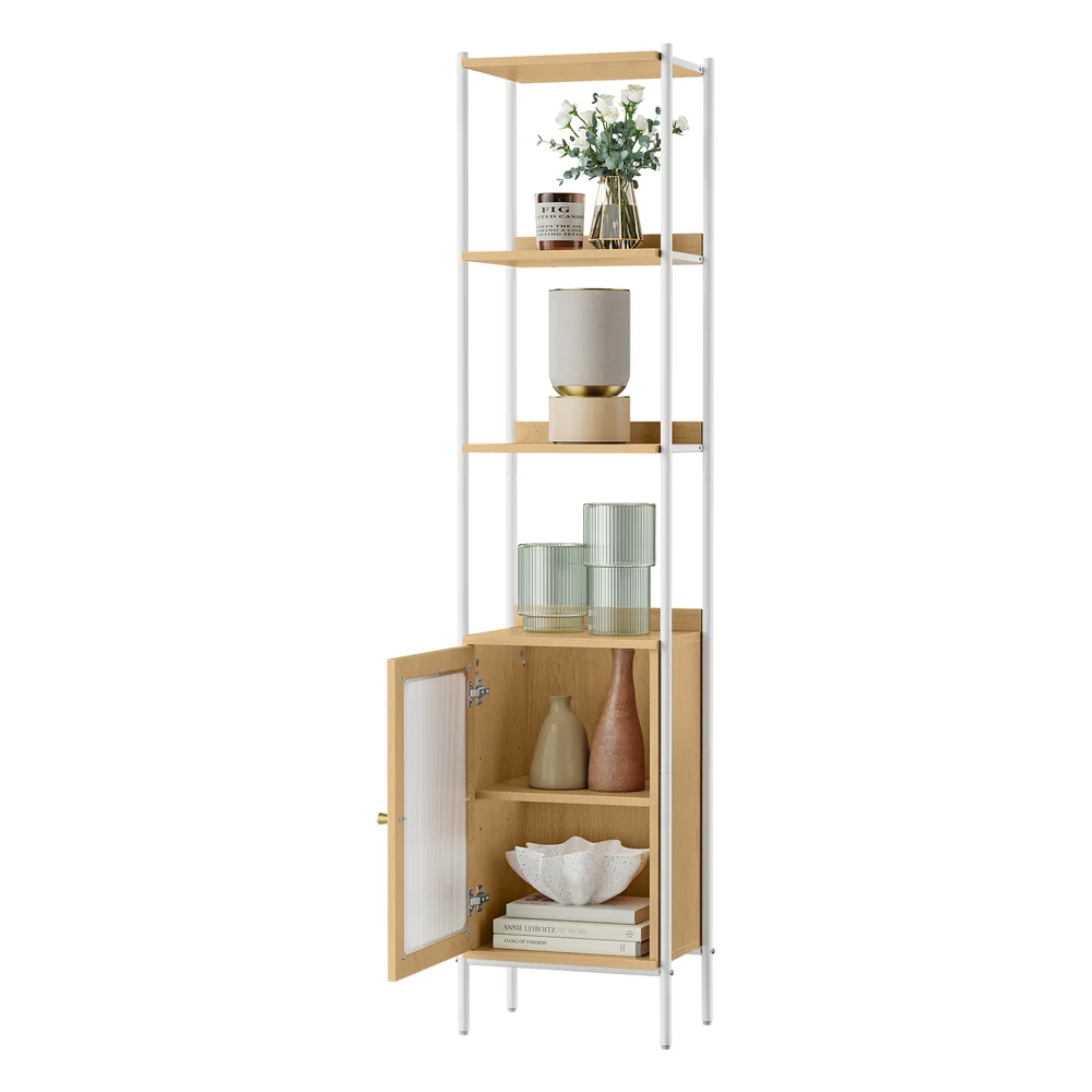 Bookcase with Rattan-Like Door - Image 2