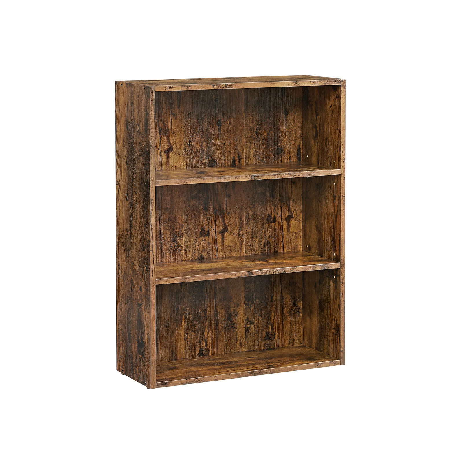 3-Tier Open Bookcase with Adjustable Storage Shelves