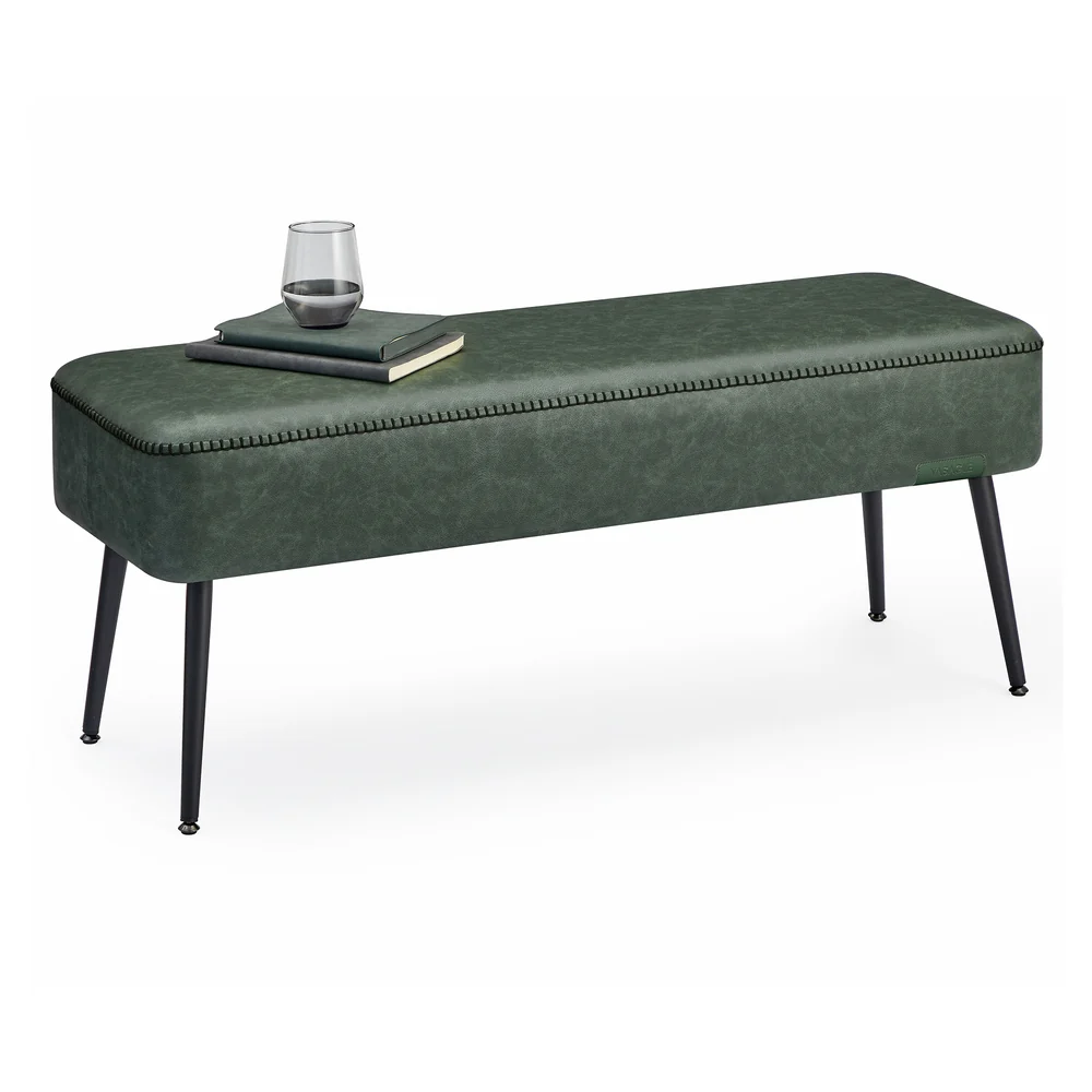 EKHO Collection - Ottoman Bench with Steel Legs - Image 2