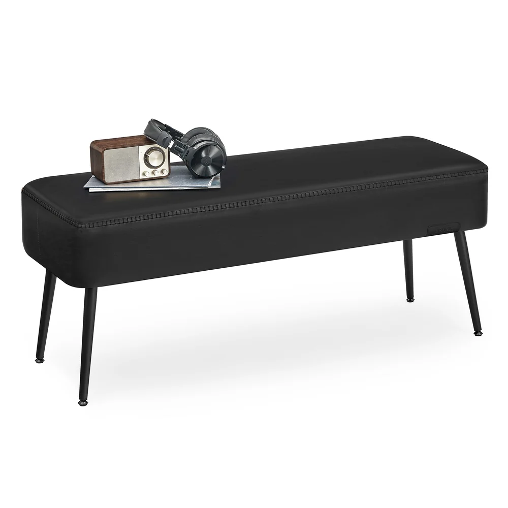 EKHO Collection - Ottoman Bench with Steel Legs - Image 3