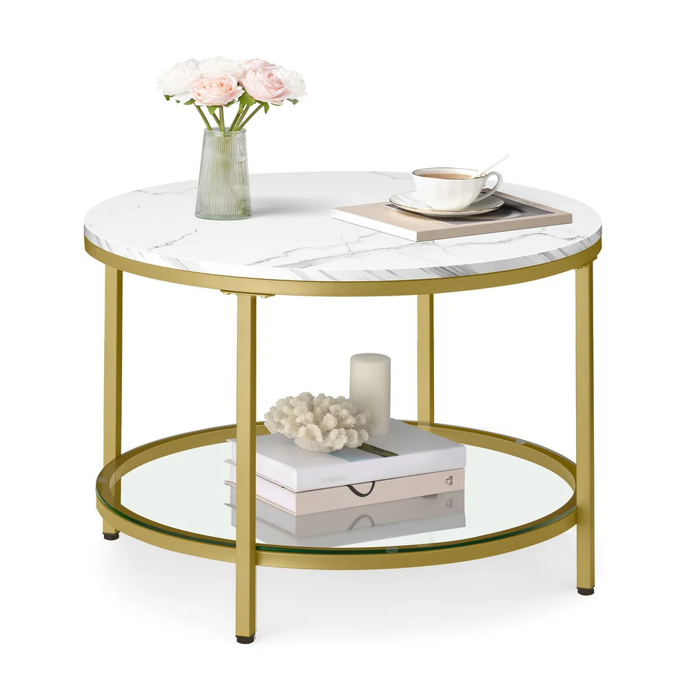 Faux Marble Round Coffee Table