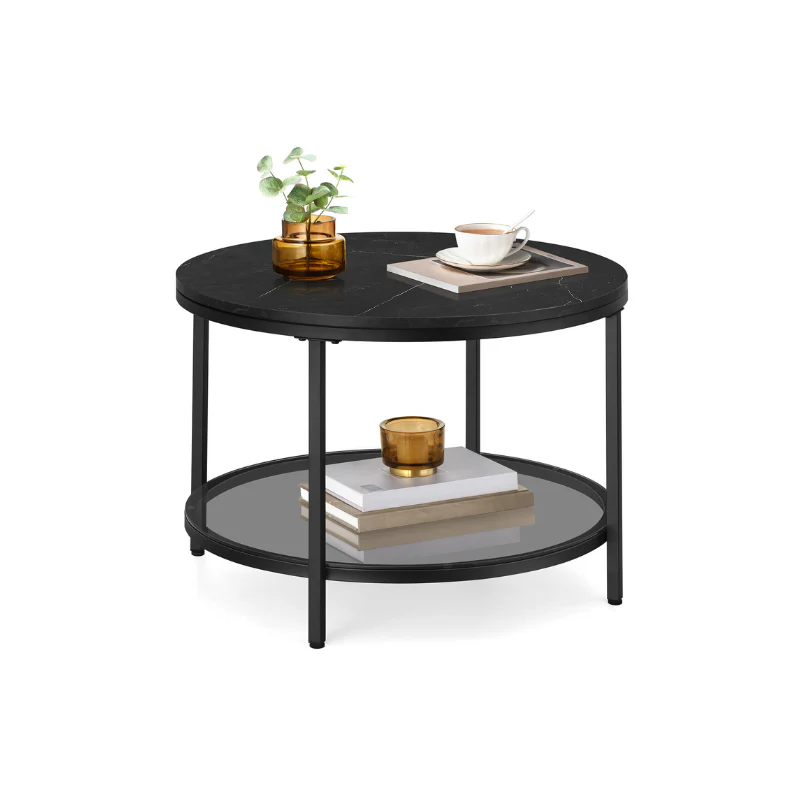 Faux Marble Round Coffee Table - Image 3