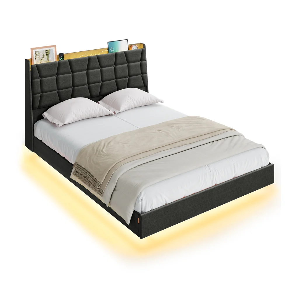 Floating Bed Frame with LED Lights - Image 3