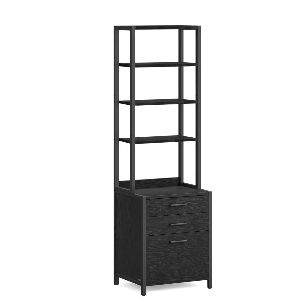 File Cabinet with Height-Adjustable Open Shelves - Image 2