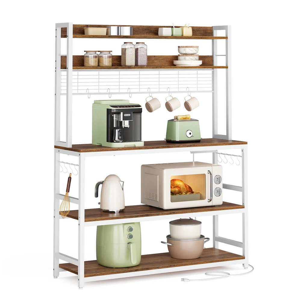 Hutch Bakers Rack with Power Outlet - Image 2