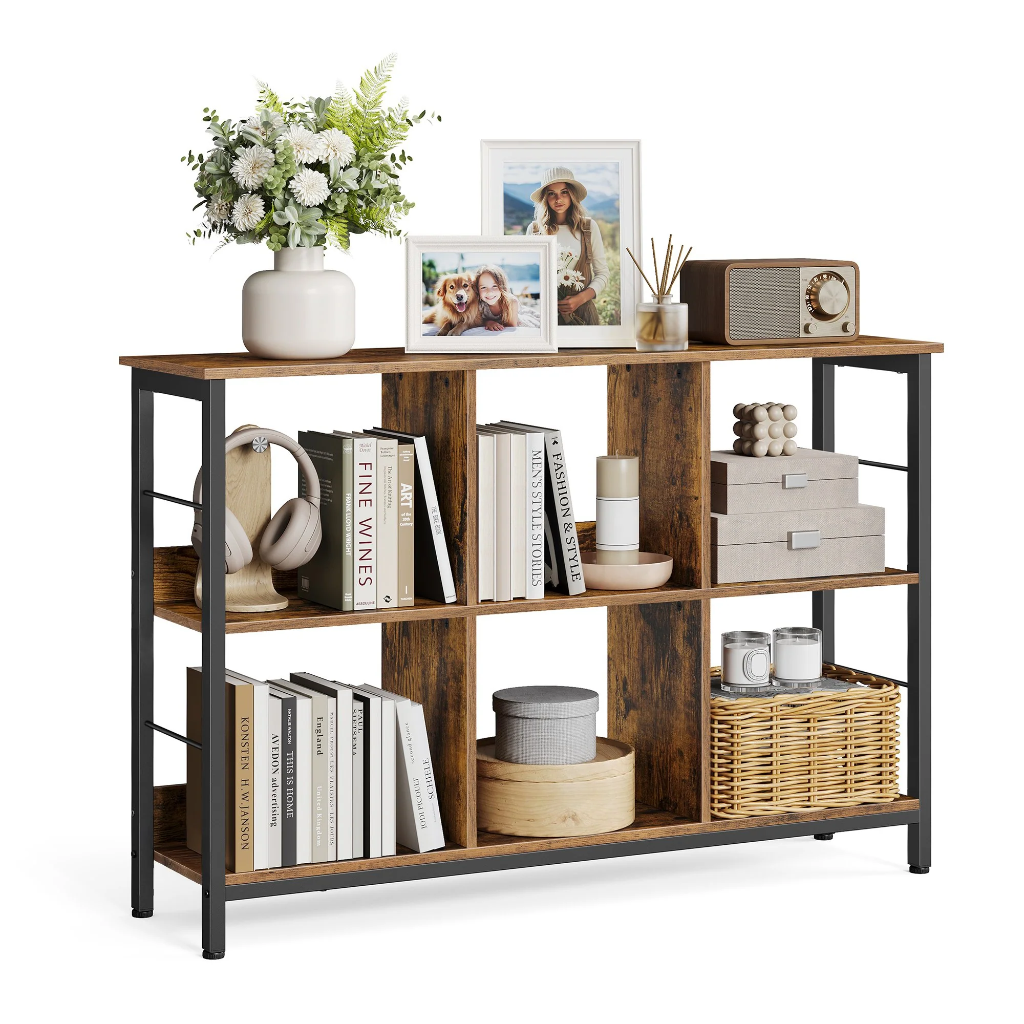 Bookshelf with multiple storage cubes
