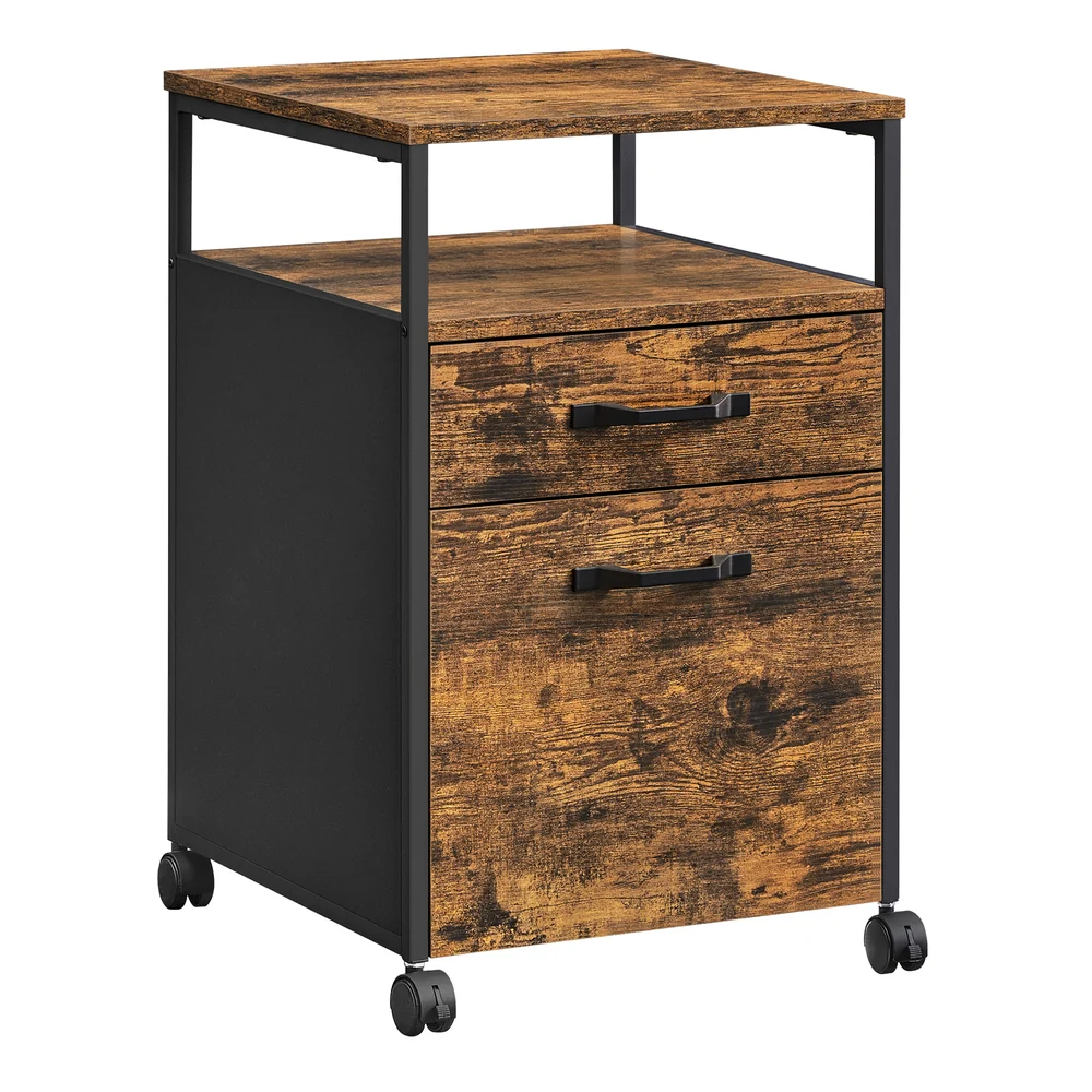 Industrial Brown File Cabinet with Drawer