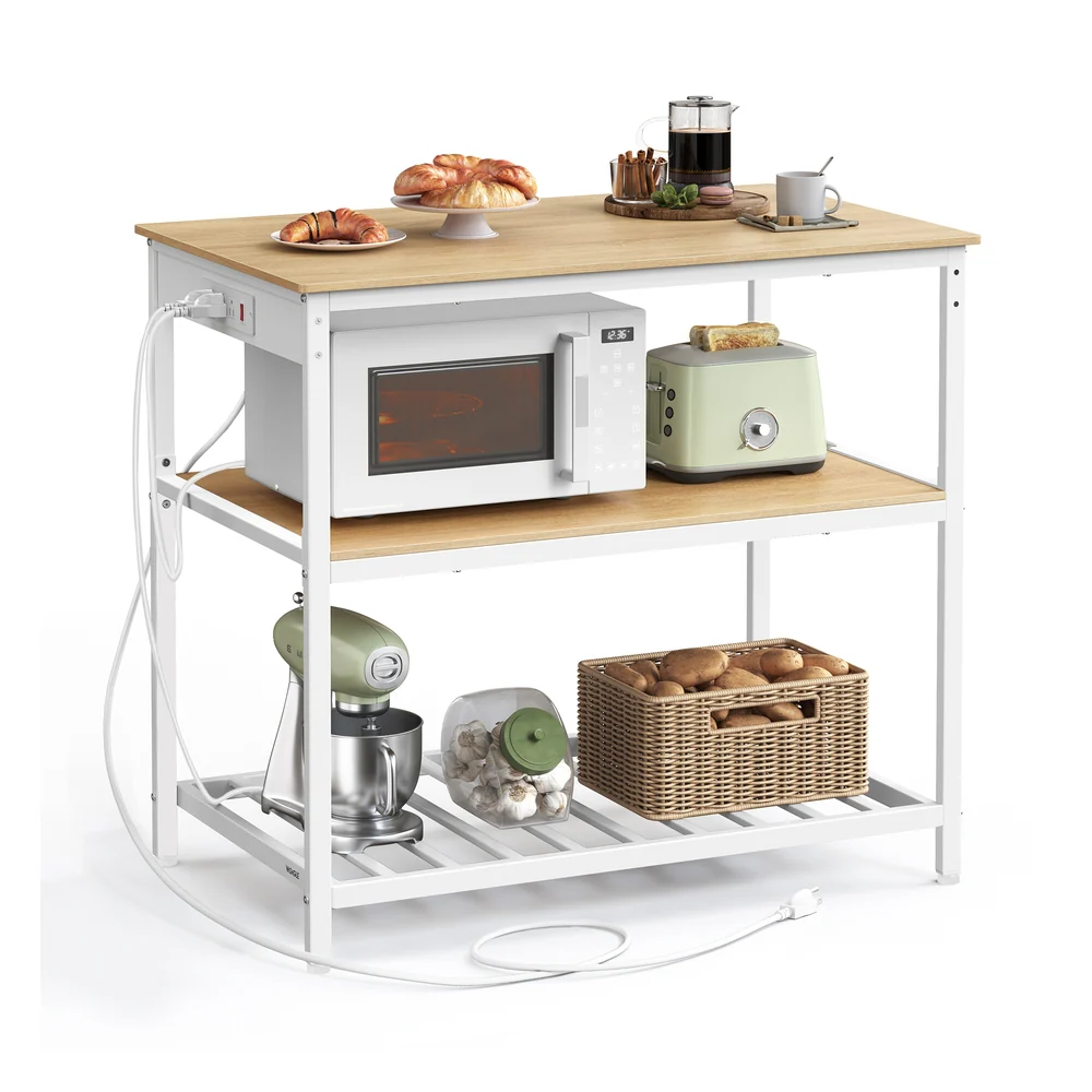 Kitchen Island with 3 Shelves - Image 2