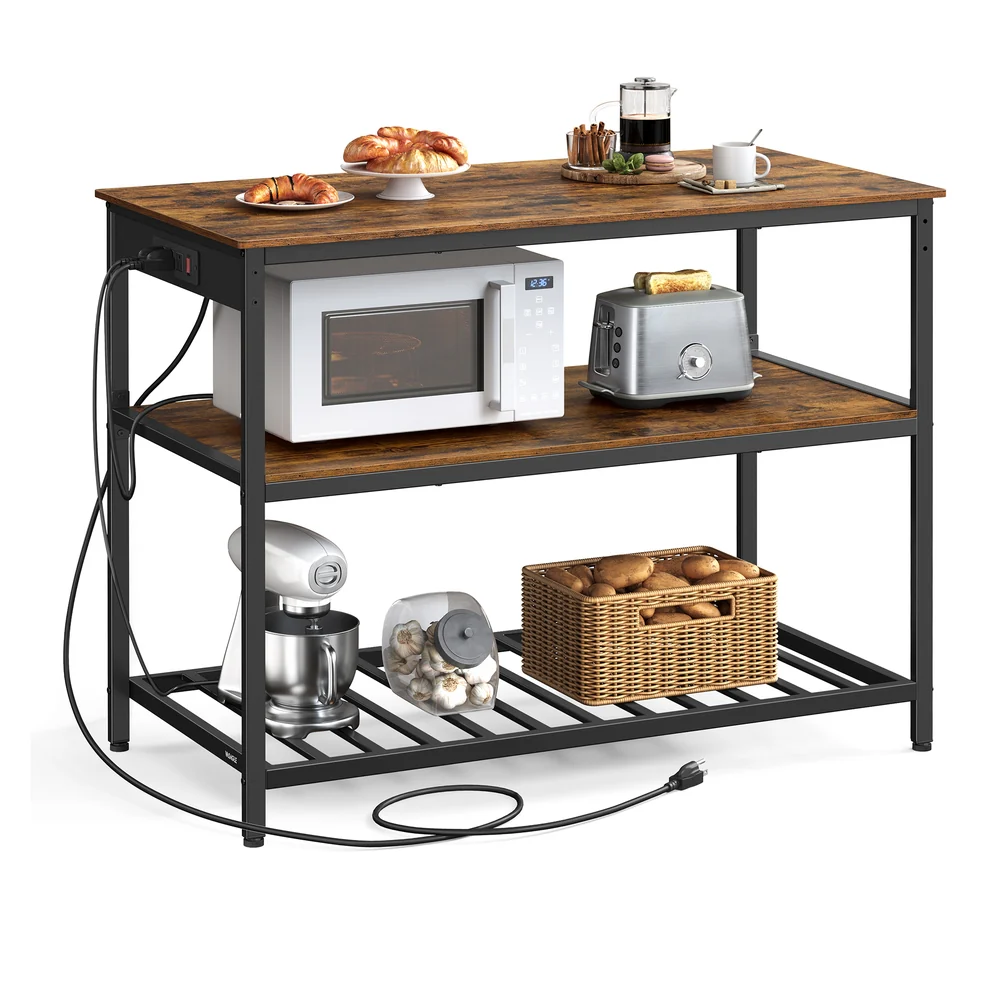 Kitchen Island with 3 Shelves - Image 3