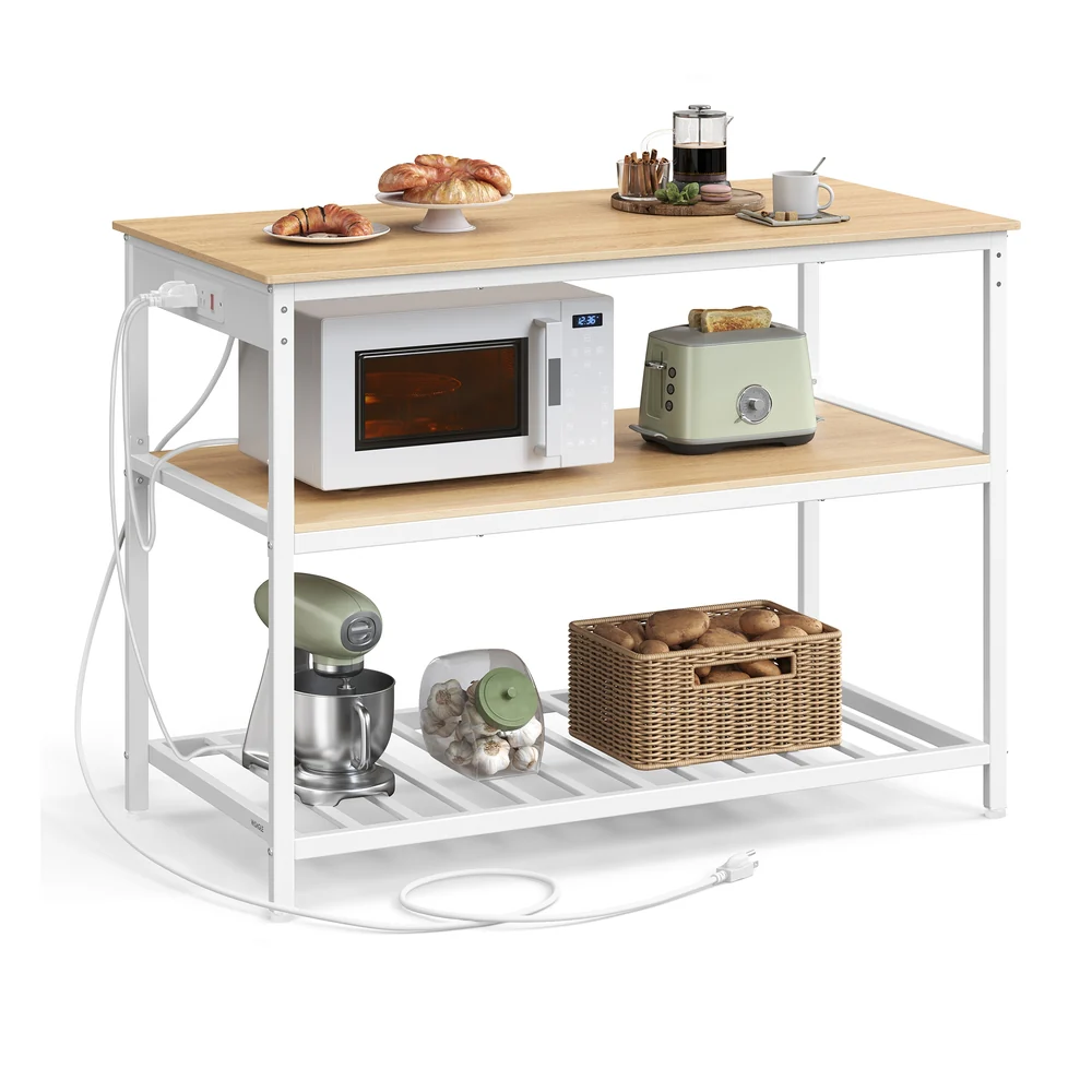 Kitchen Island with 3 Shelves - Image 4