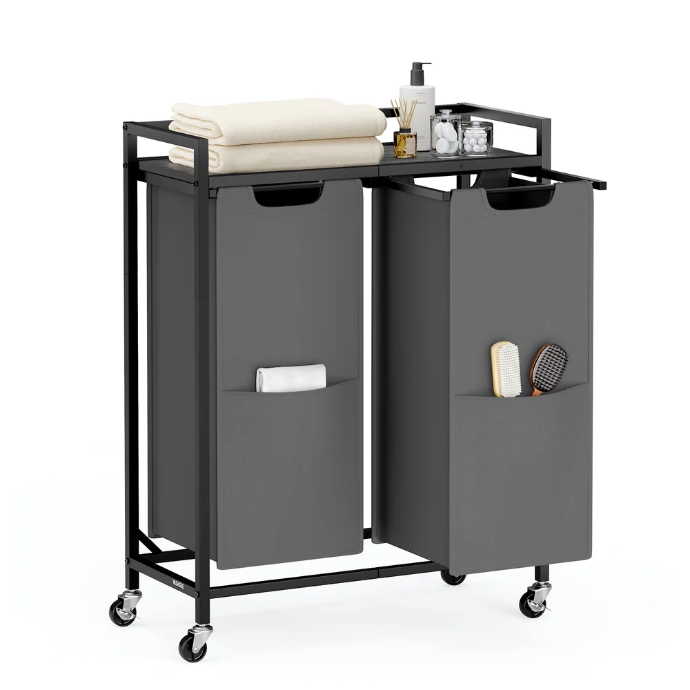 Laundry Sorter, Laundry Hamper Basket, Rolling Cart with Wheels - Image 2