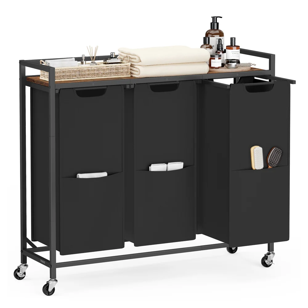 Laundry Sorter, Laundry Hamper Basket, Rolling Cart with Wheels - Image 3