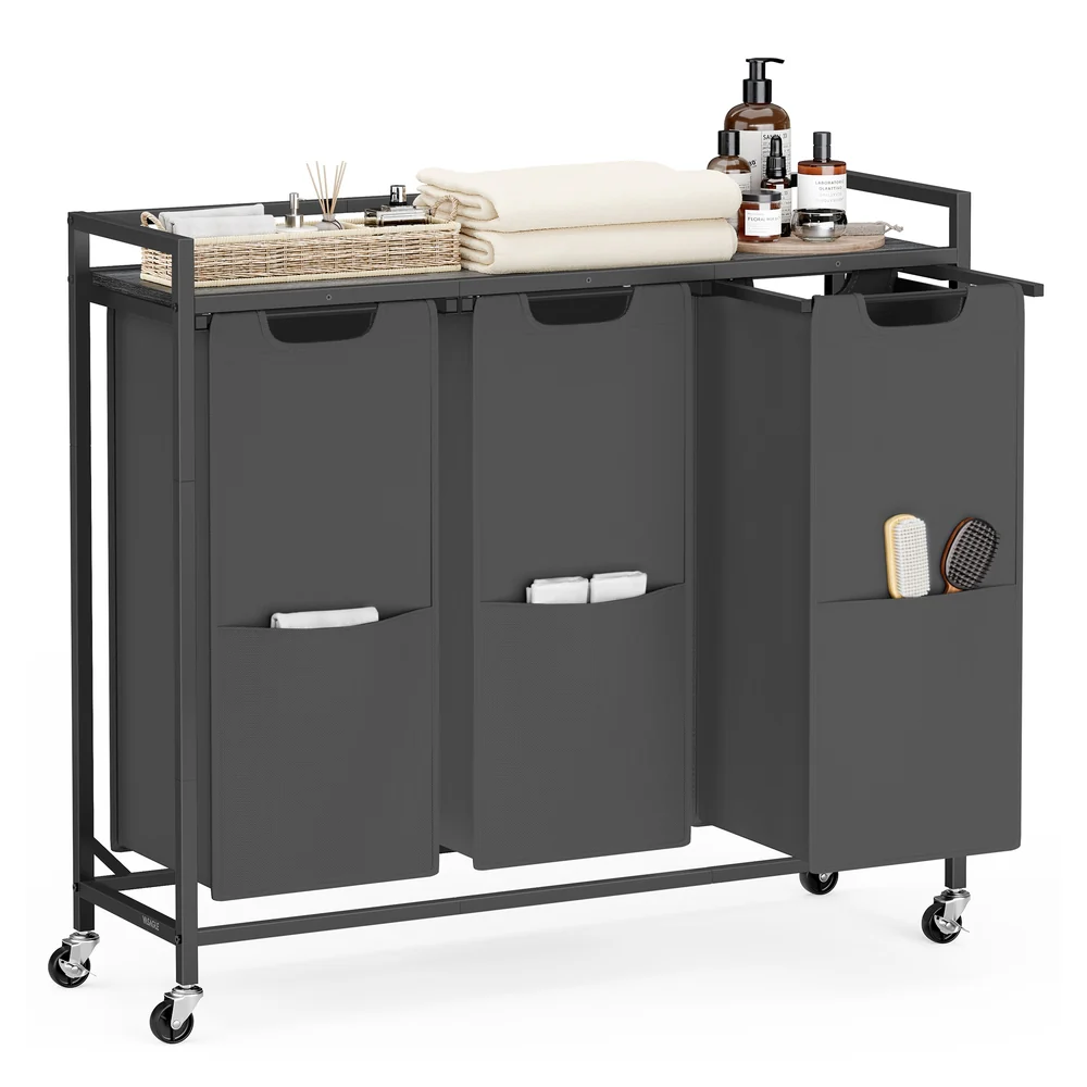 Laundry Sorter, Laundry Hamper Basket, Rolling Cart with Wheels - Image 4