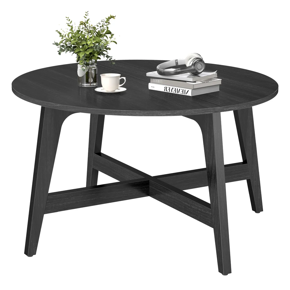MAEZO Collection - Round Coffee Table with Tapered Legs - Image 2