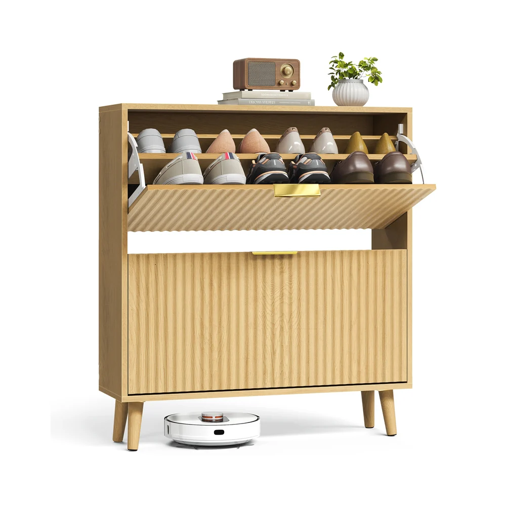 MAXE Collection - Shoe Storage Cabinet with Flip Drawers - Image 2