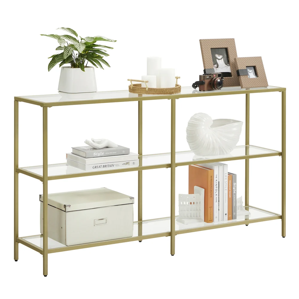 Modern Design Golden Glass Console Sofa Table - Image 4