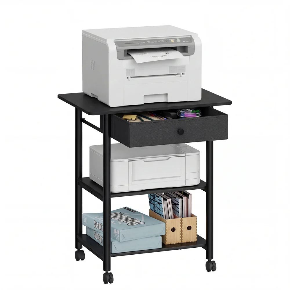 Move Office Supplies Easily with a Rolling Printer Stand