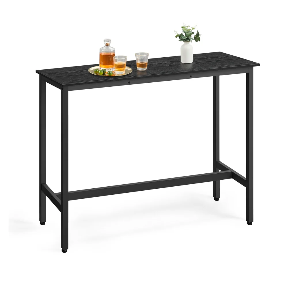 Narrow bar table with metal frame