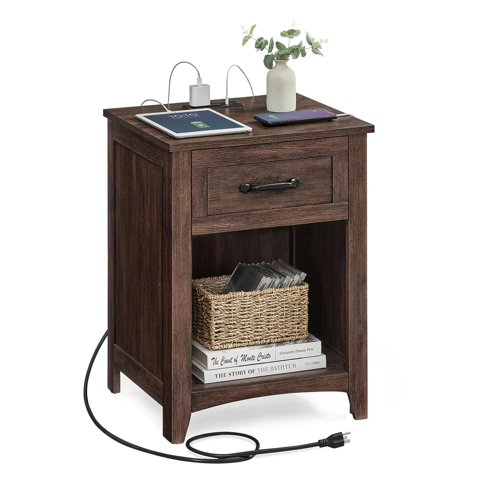 Liry Collection - Nightstands with Charging Station and Open Compartment - Image 3
