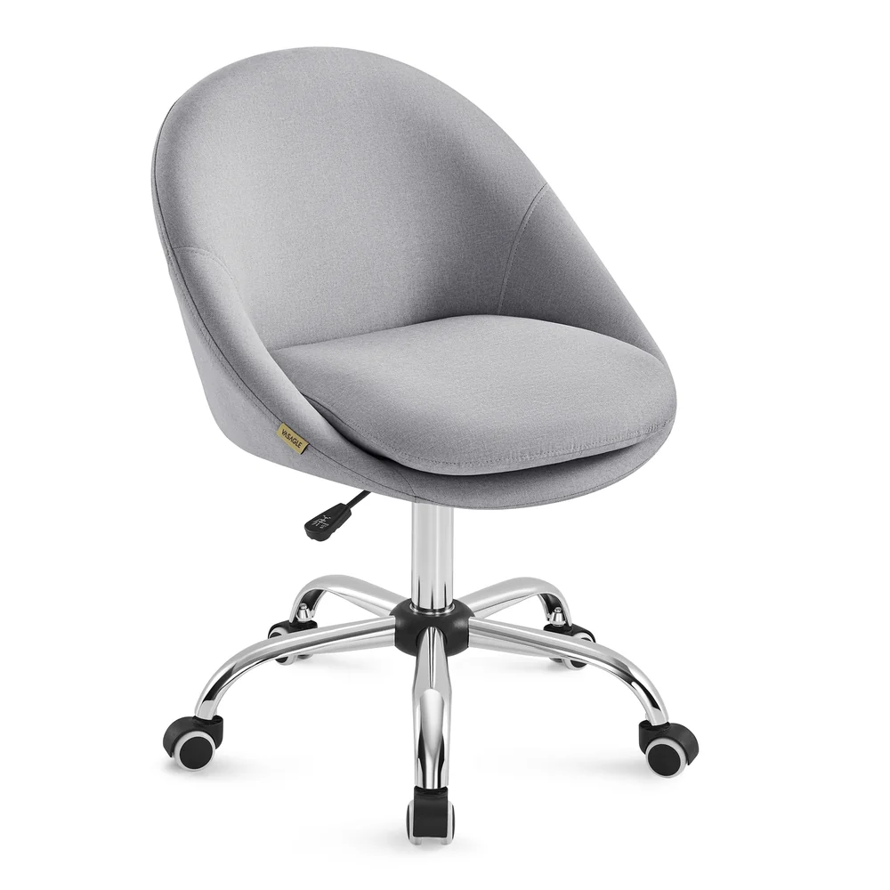 Swivel vanity chair with back and wheels - Image 2