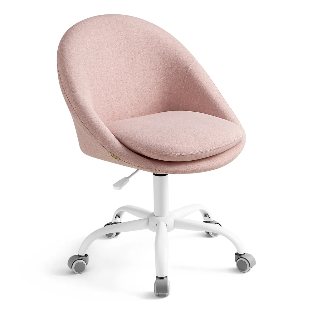 Swivel vanity chair with back and wheels - Image 3