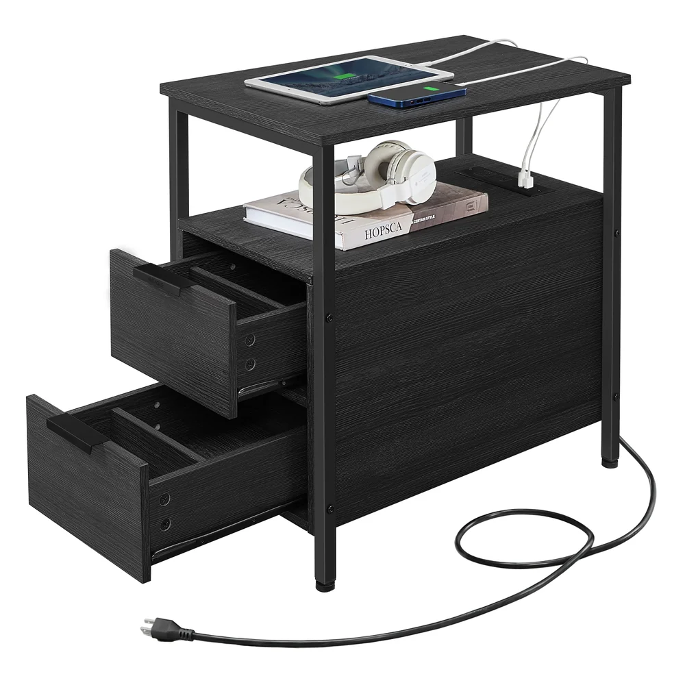 Side Table with Charging Station - Image 2