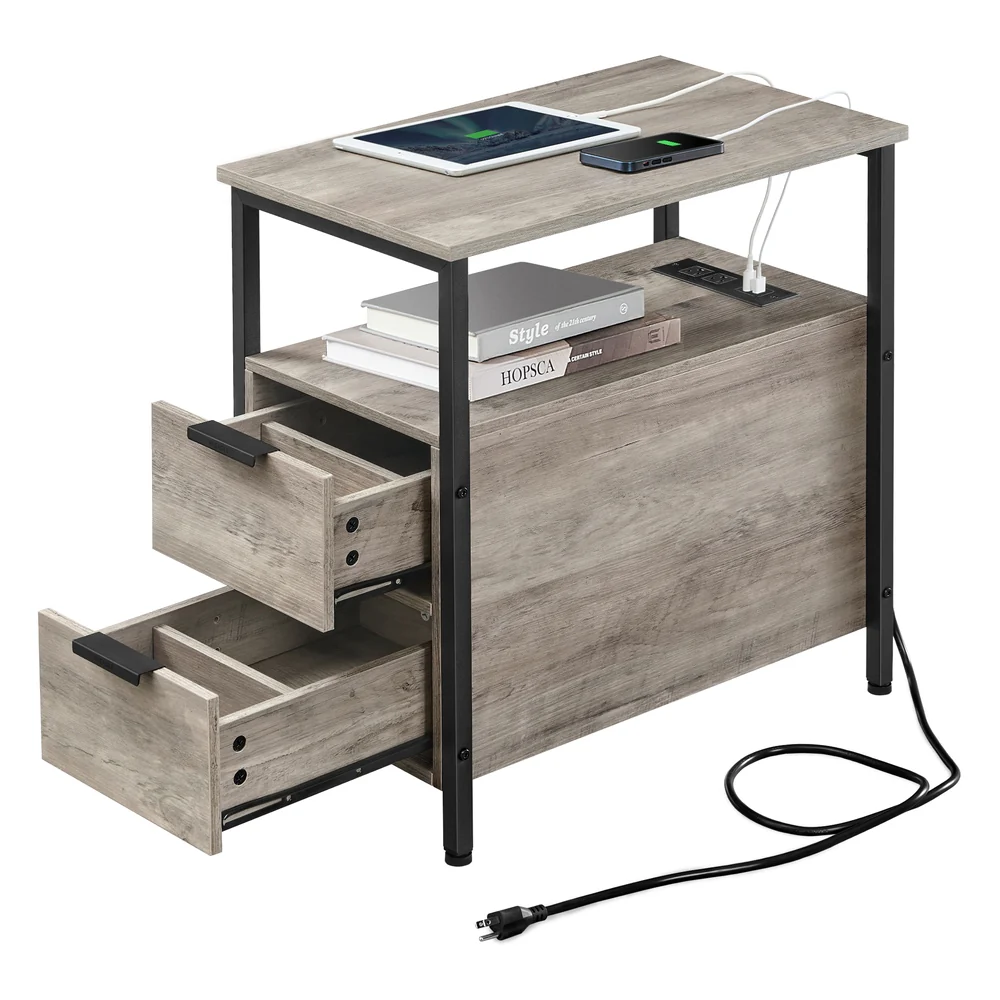 Side Table with Charging Station - Image 3