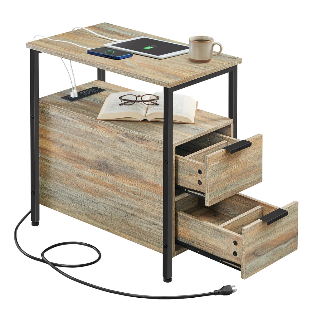 Side Table with Charging Station - Image 4