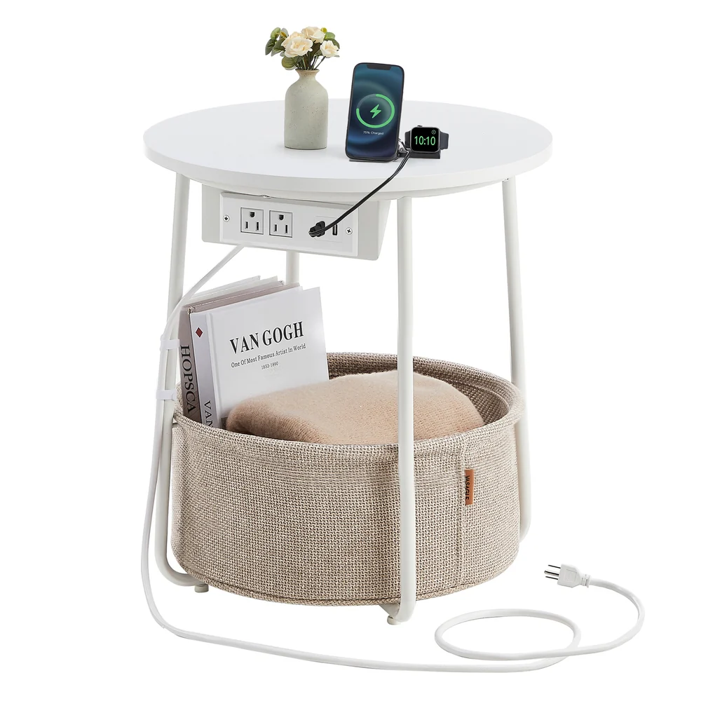 Lilea Collection - Side Table with Charging Station - Image 2