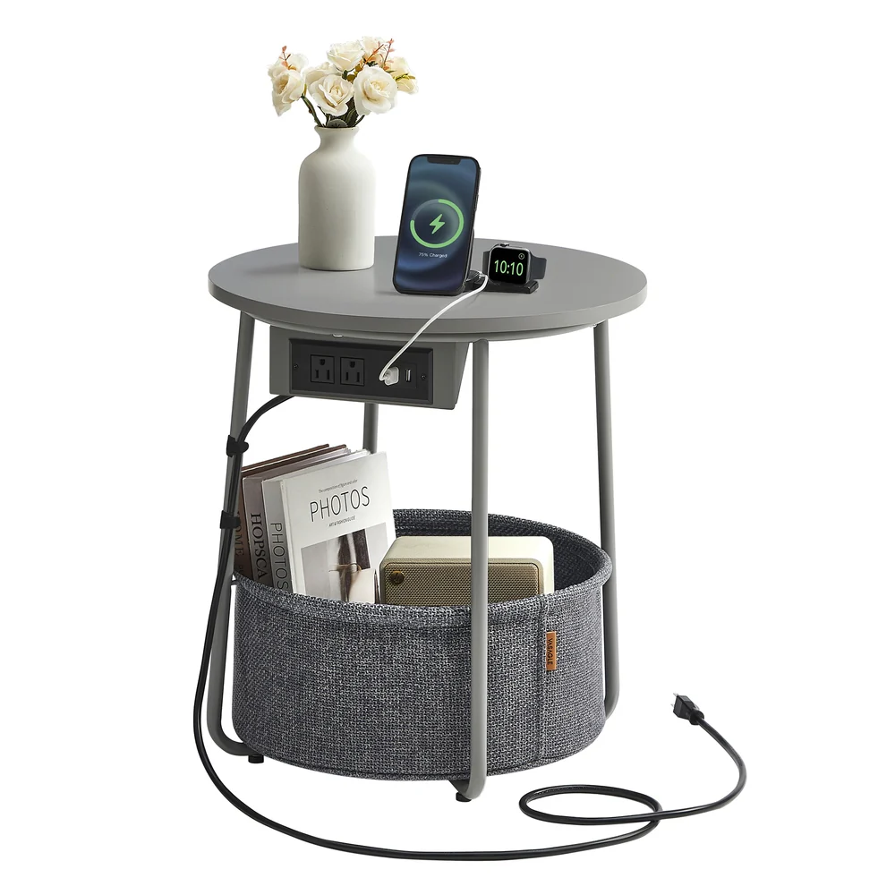 Lilea Collection - Side Table with Charging Station - Image 3