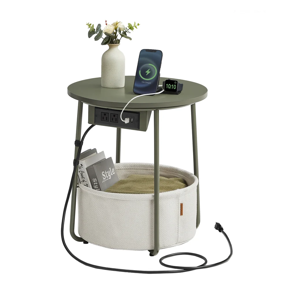 Lilea Collection - Side Table with Charging Station - Image 4