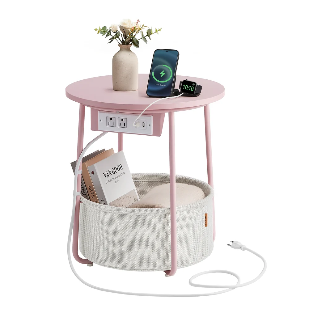 Lilea Collection - Side Table with Charging Station - Image 5
