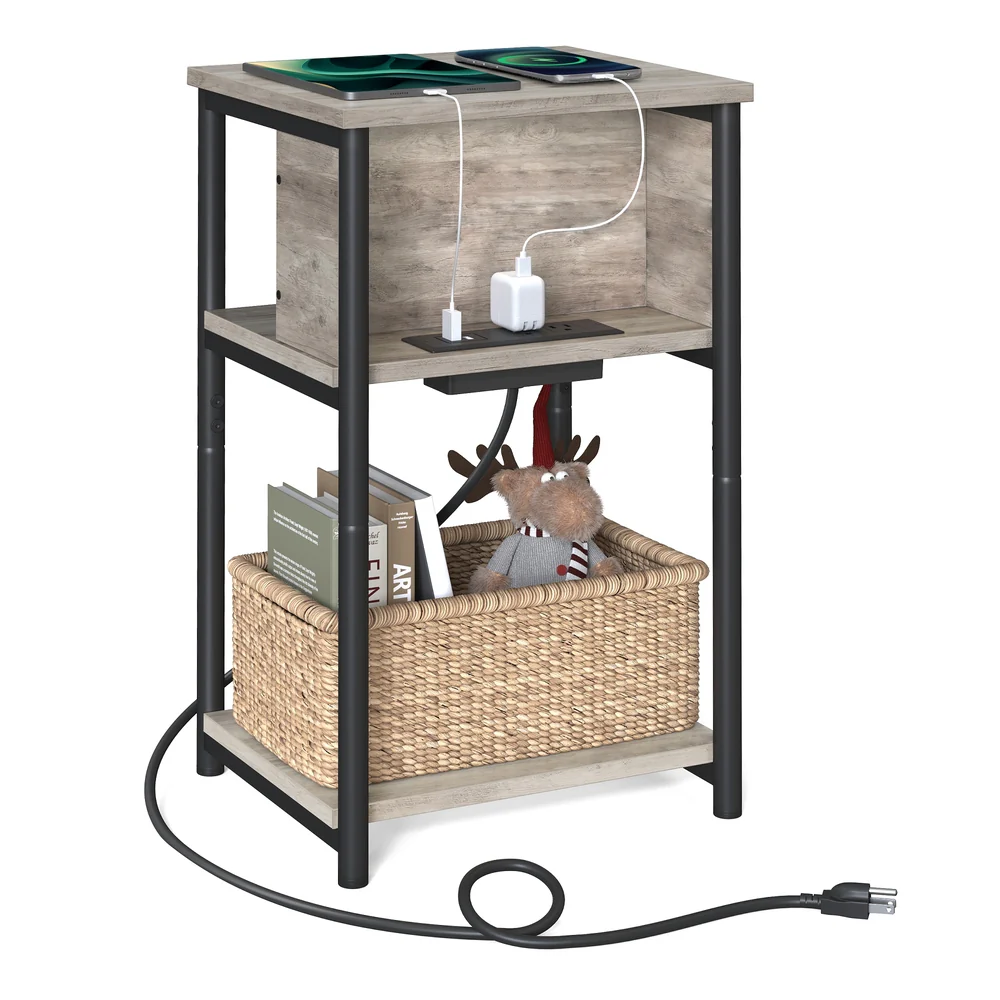 Side Table with Charging Station - Image 2