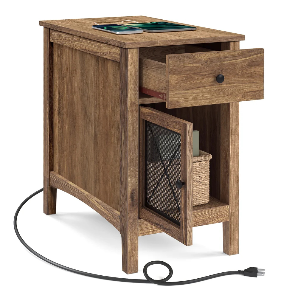 Side Table with USB Ports and Outlets - Image 2