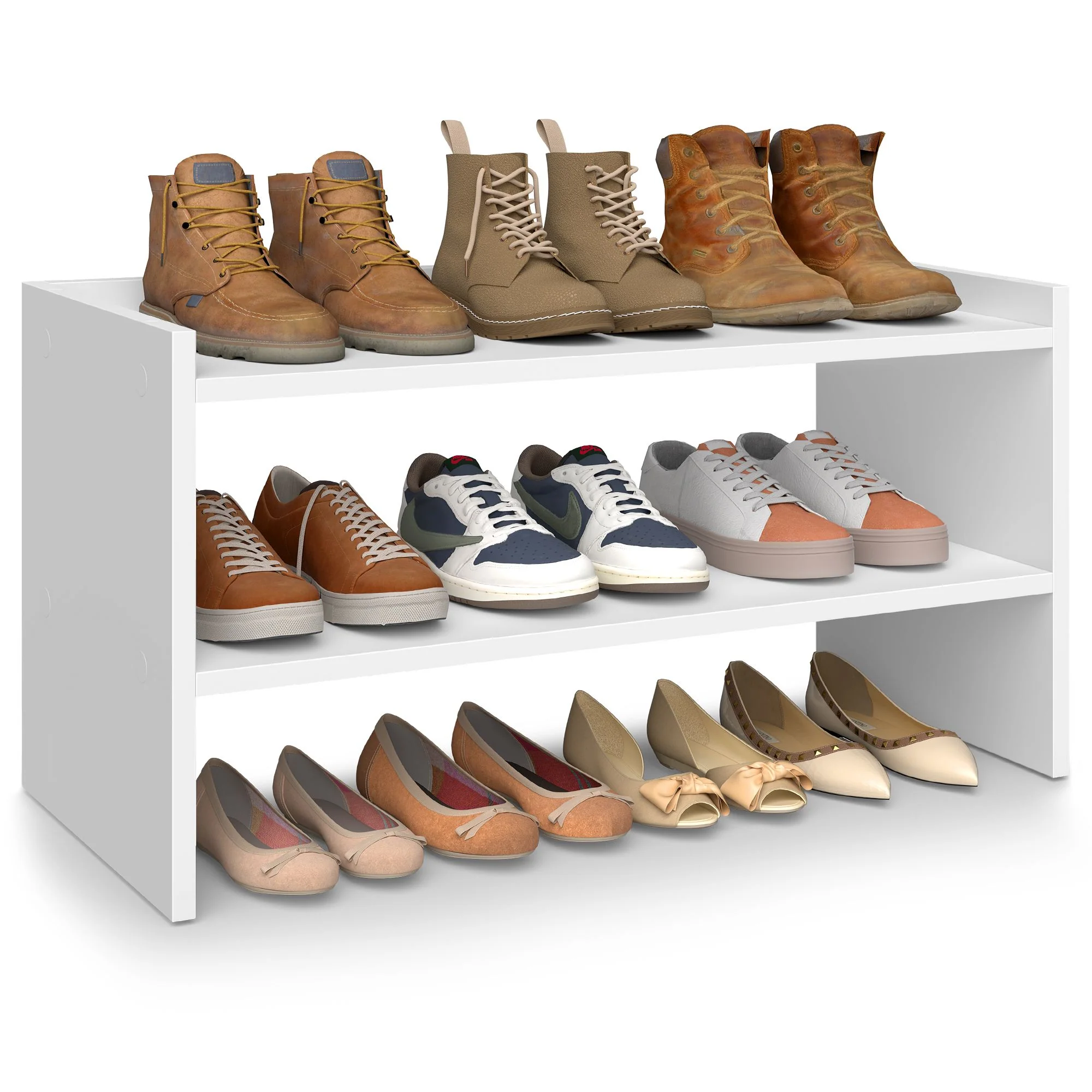 Stackable shoe rack shelf for closet or entryway - Image 3