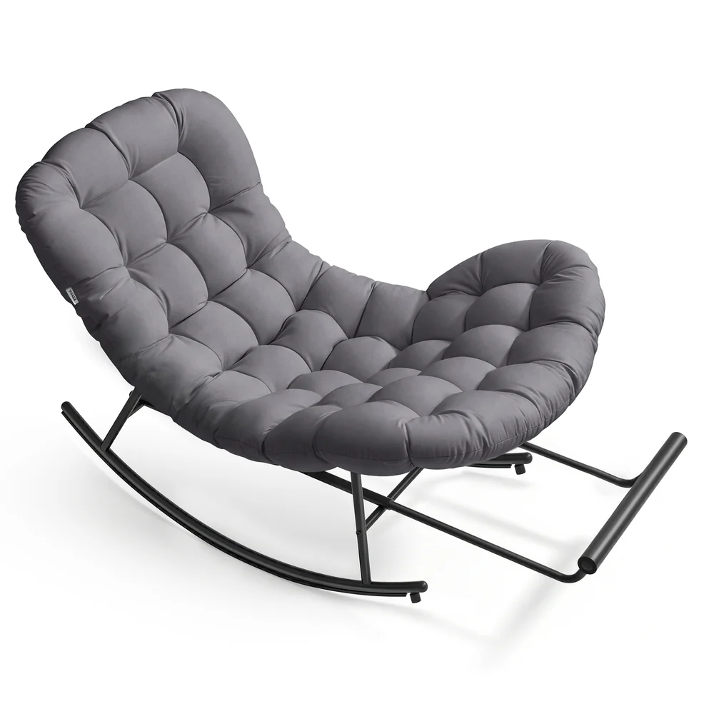 Steel rocking papasan chair for patio bedroom or living room
