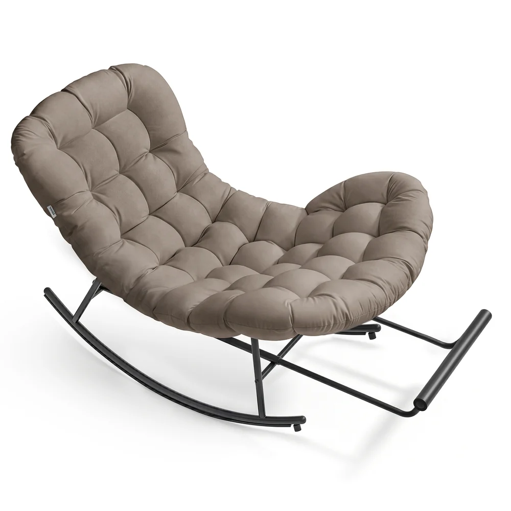 Steel rocking papasan chair for patio bedroom or living room - Image 2