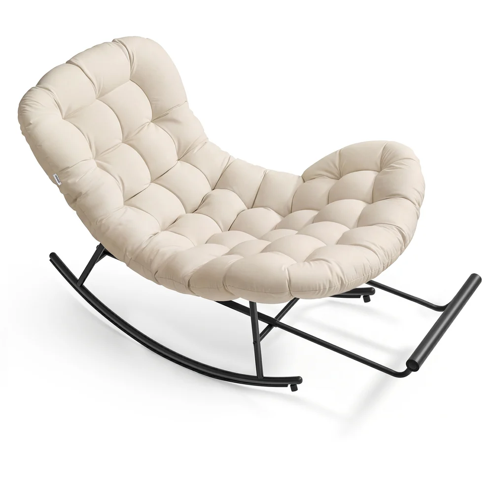 Steel rocking papasan chair for patio bedroom or living room - Image 3