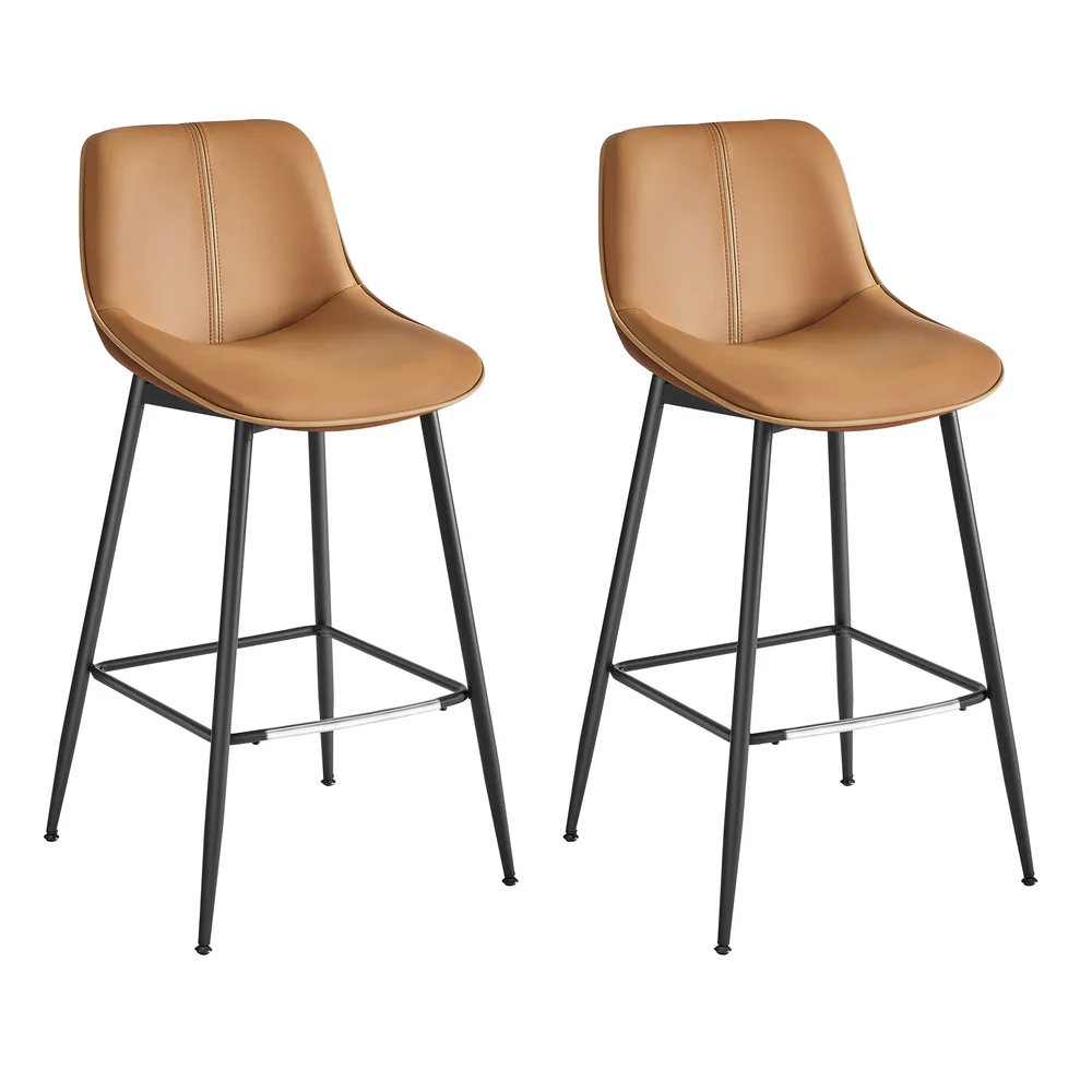 Synthetic Leather Bar Stools with Back - Image 8