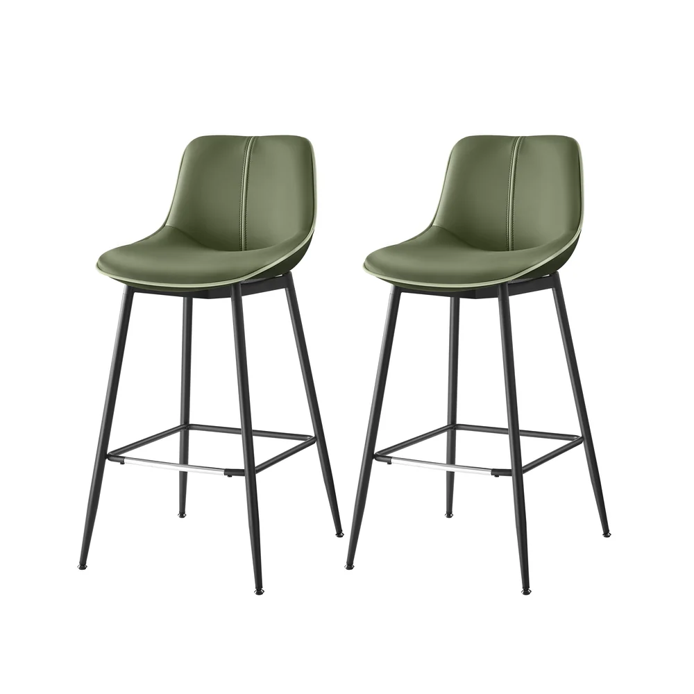 Synthetic Leather Bar Stools with Back - Image 9