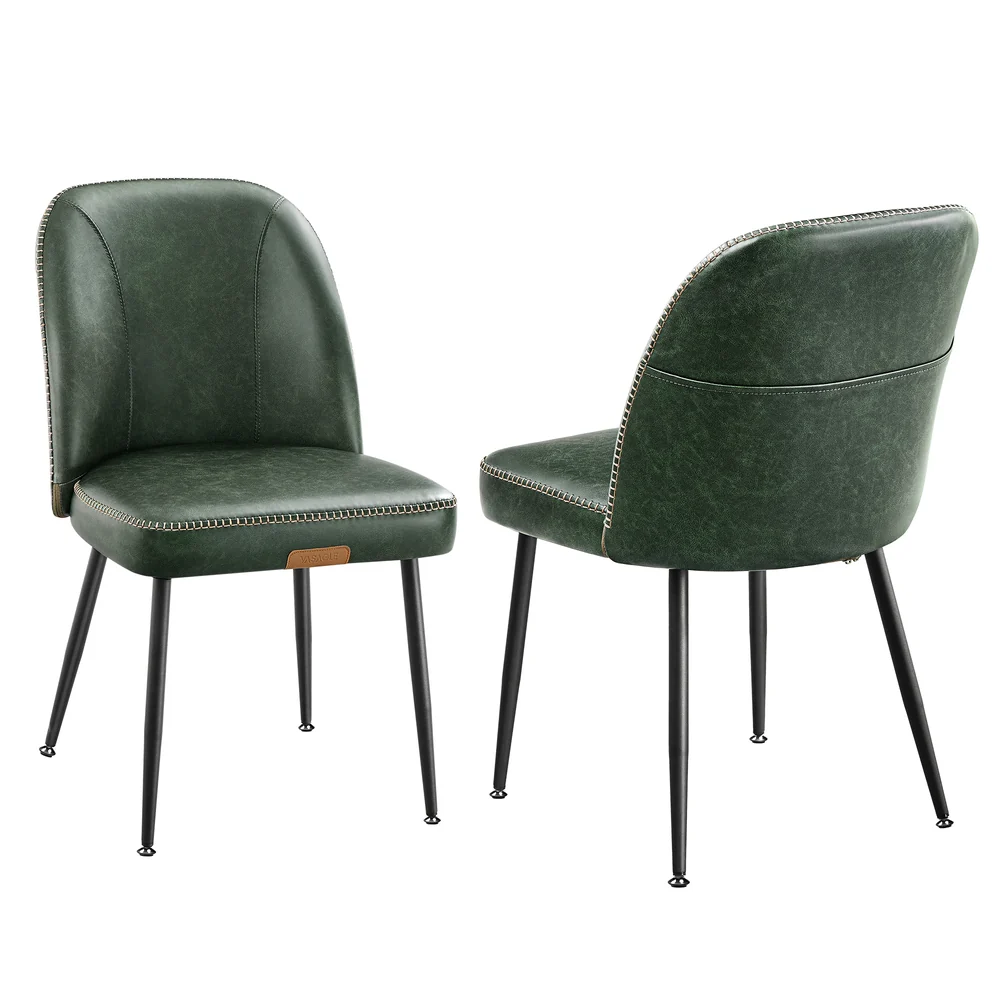 Synthetic leather dining chair with storage pocket