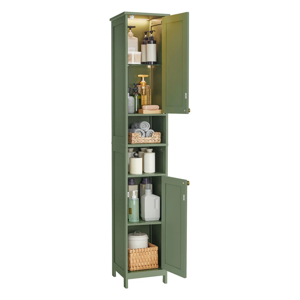 Tall Bathroom Cabinet with Lights