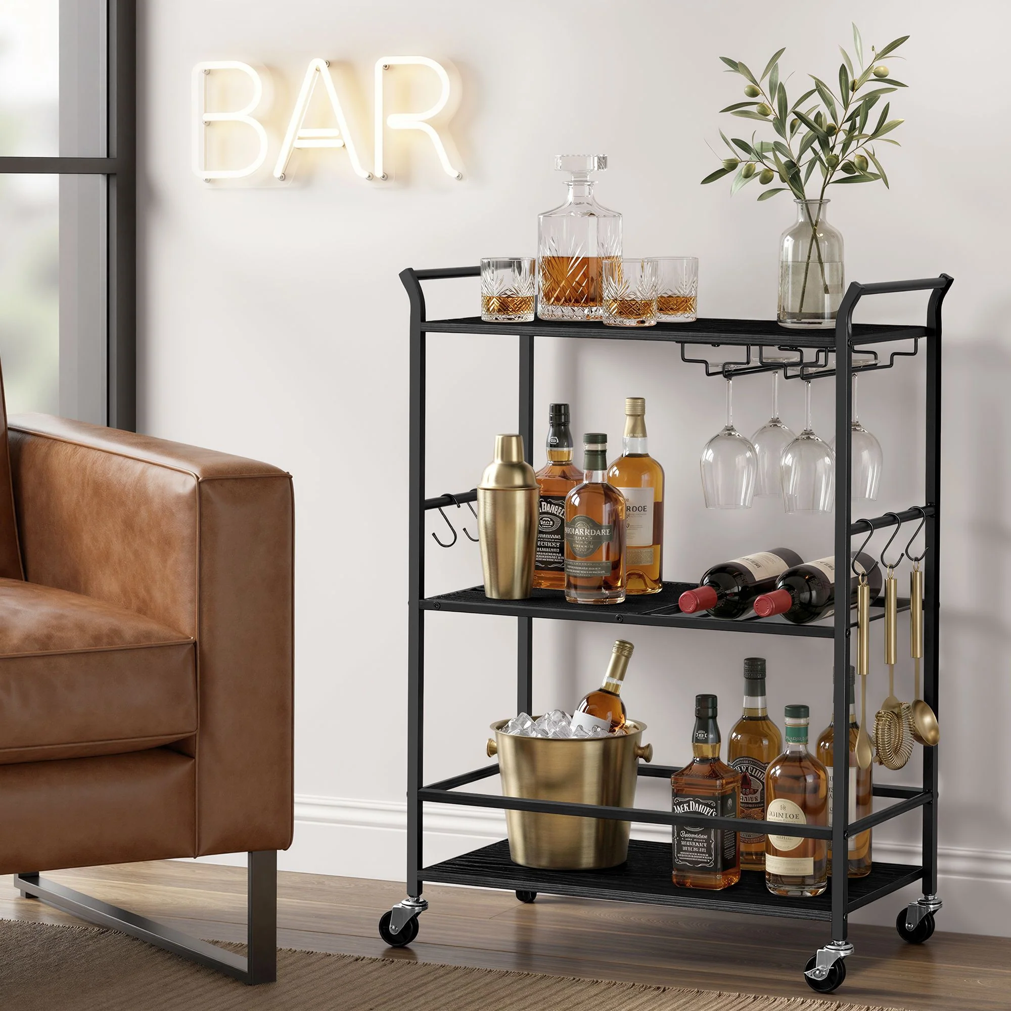 VASAGLE 3-Tier Bar Cart