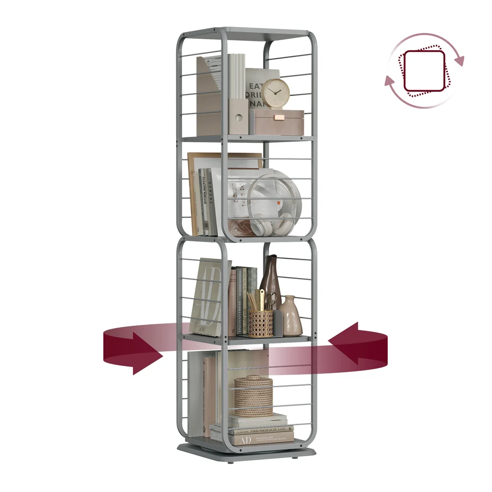 VASAGLE 4-Tier Rotating Bookshelf - Image 2