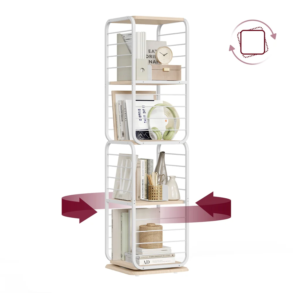 VASAGLE 4-Tier Rotating Bookshelf - Image 3